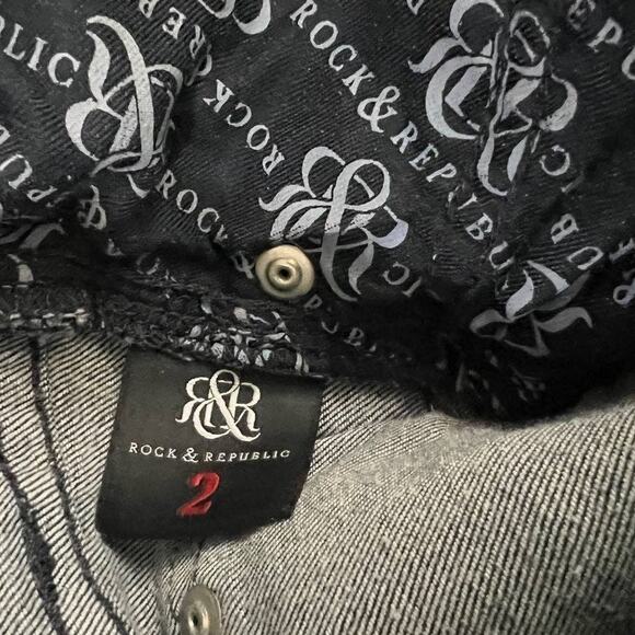 Rock & Republic Kasandra Womens Jeans Embroidery Stones Pockets Size 2M - Picture 7 of 14